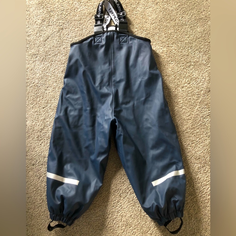 Polarn O Pyret 2-4 years waterproof fleece lined rain/snowsuit